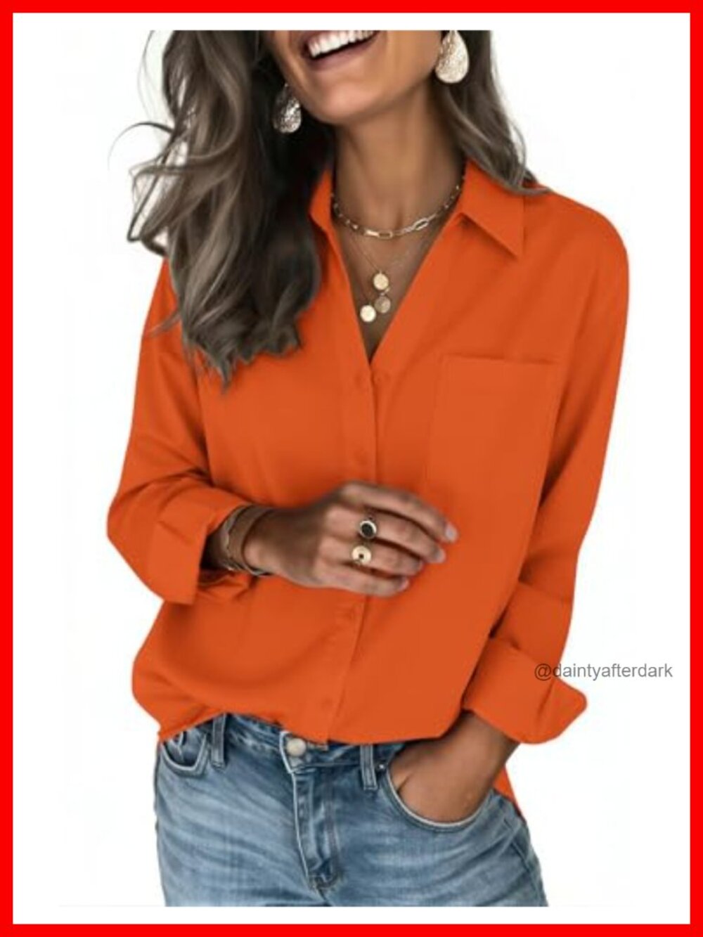 Women's Silky Soft Button Down Long Sleeve Blouse Dressy Casual Shirt